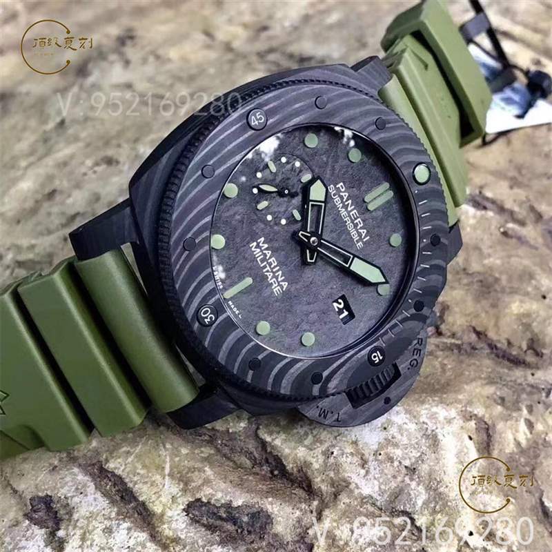 逢綠必火:VS廠沛納海961碳纖維復刻表,47mm軍綠色-復刻表