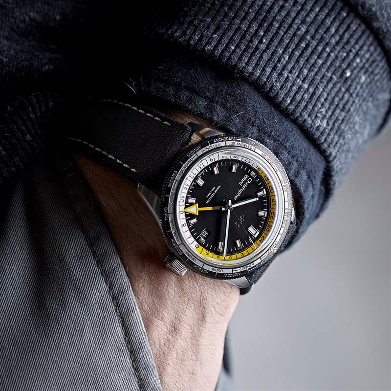 英國小眾品牌Christopher Ward C65 GMT Worldtimer復古手表-復刻表