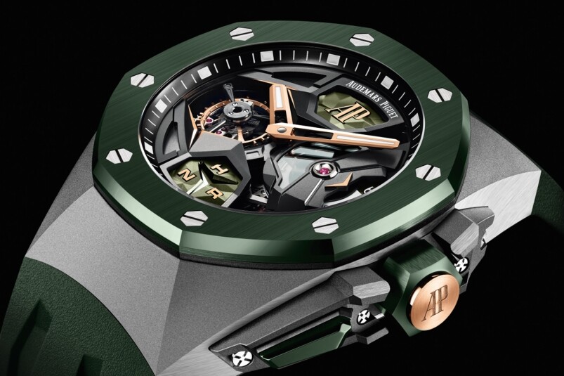 Audemars Piguet愛彼Royal Oak Concept Flying Tourbillon GMT｜極型綠陶瓷登場-復刻表