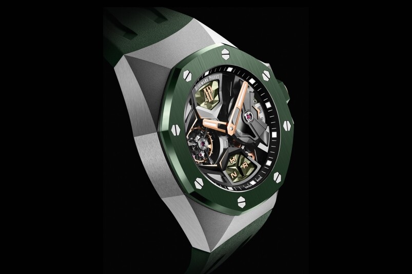 Audemars Piguet愛彼Royal Oak Concept Flying Tourbillon GMT｜極型綠陶瓷登場-復刻表