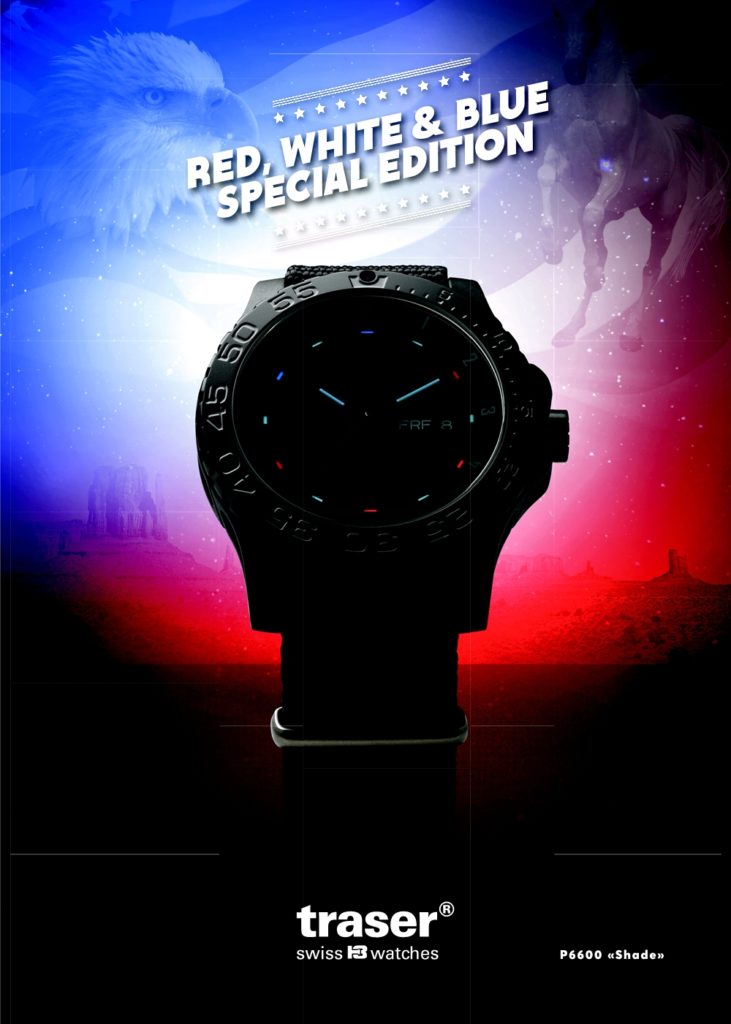 Traser P6600 Shade 'Red, White, & Blue' 特別版戰術手表-復刻表