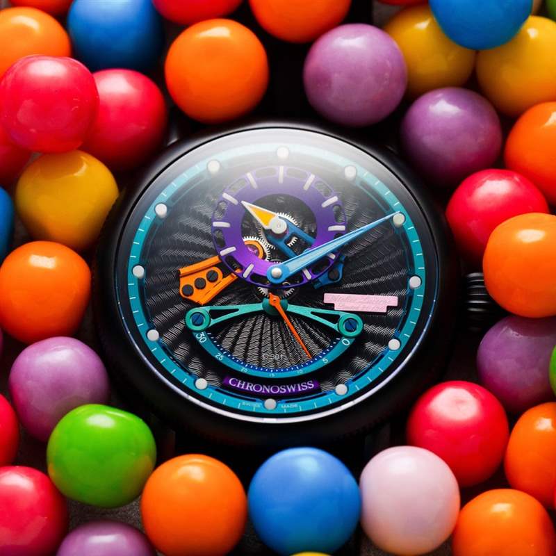 Chronoswiss推出Open Gear ReSec Candy Shop整時器布局腕表：糖果派對-復刻表