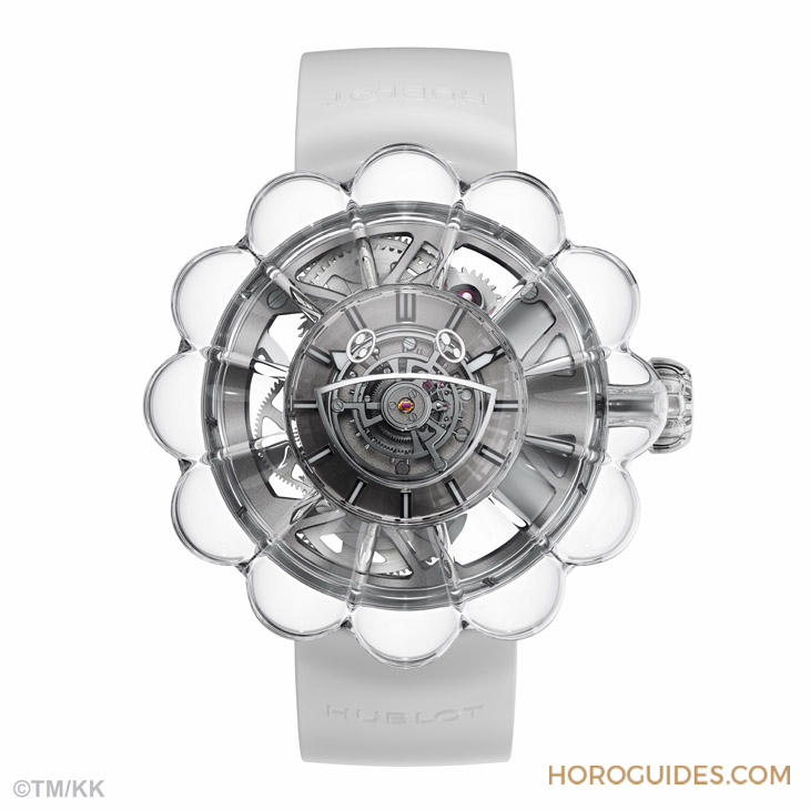 12辦花型透明藍寶石表殼！村上隆微笑小花仙氣爆棚了｜Hublot MP-15村上隆藍寶石陀飛輪腕表-復刻表